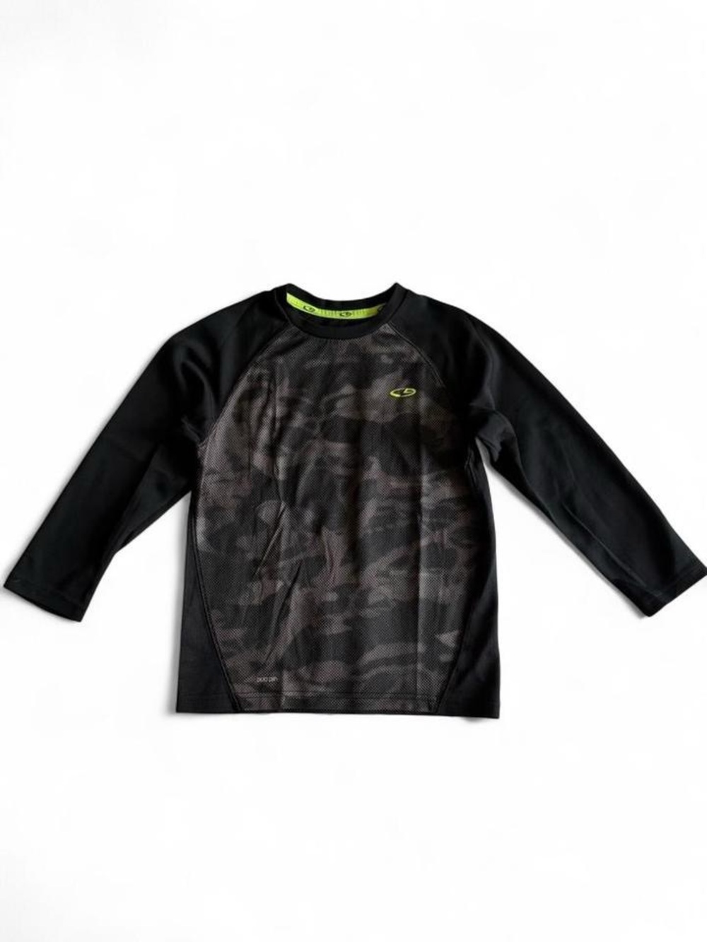 C9 by Champion Boys Duo Dry Camo Long Sleeve Athletic Shirt S 6-7 Black Gray